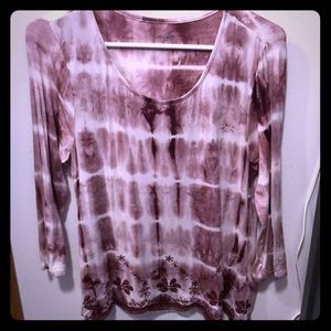 Tie Dye Red Floral Shirt